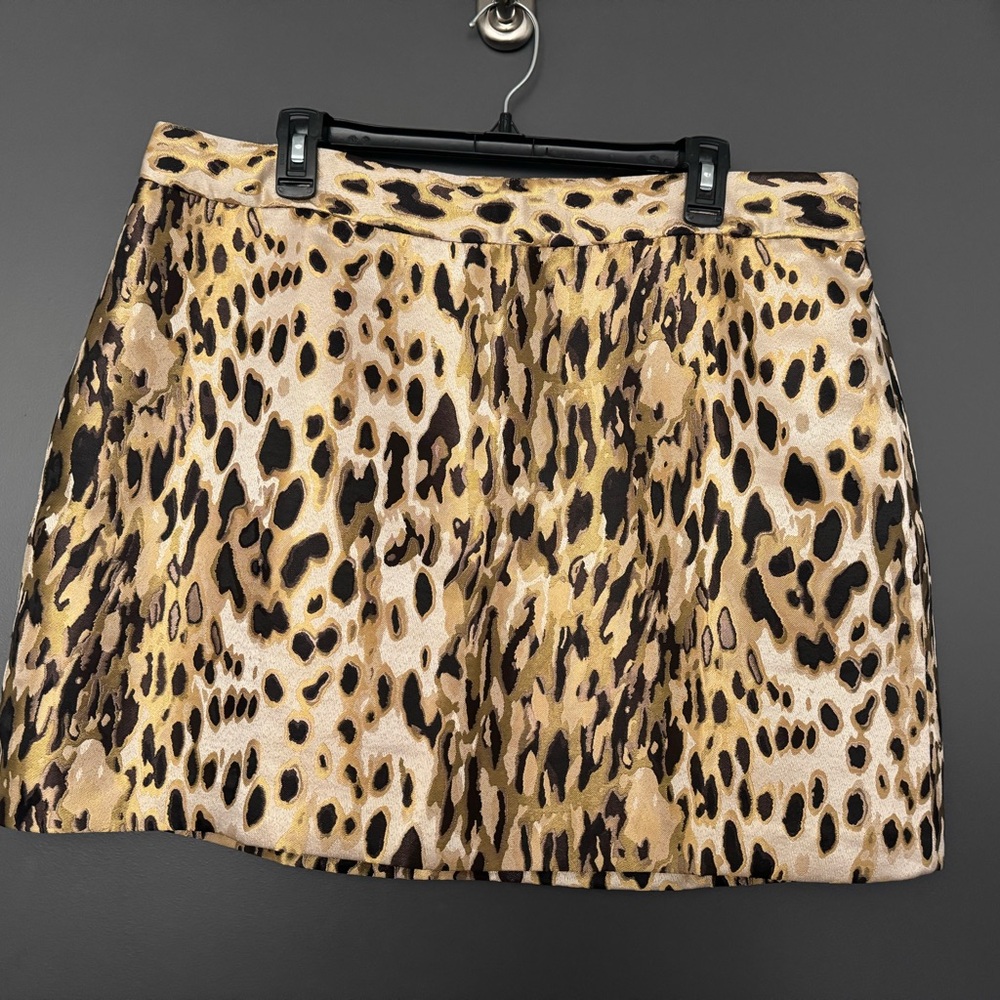 Banana Republic Tan and Black Pleated Mini Skirt Night Out